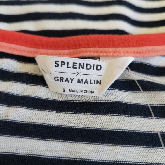 NWT Splendid X Gray Malin Seaside Stripe T Shirt Dress with Pockets 100%… - Picture 3 of 14